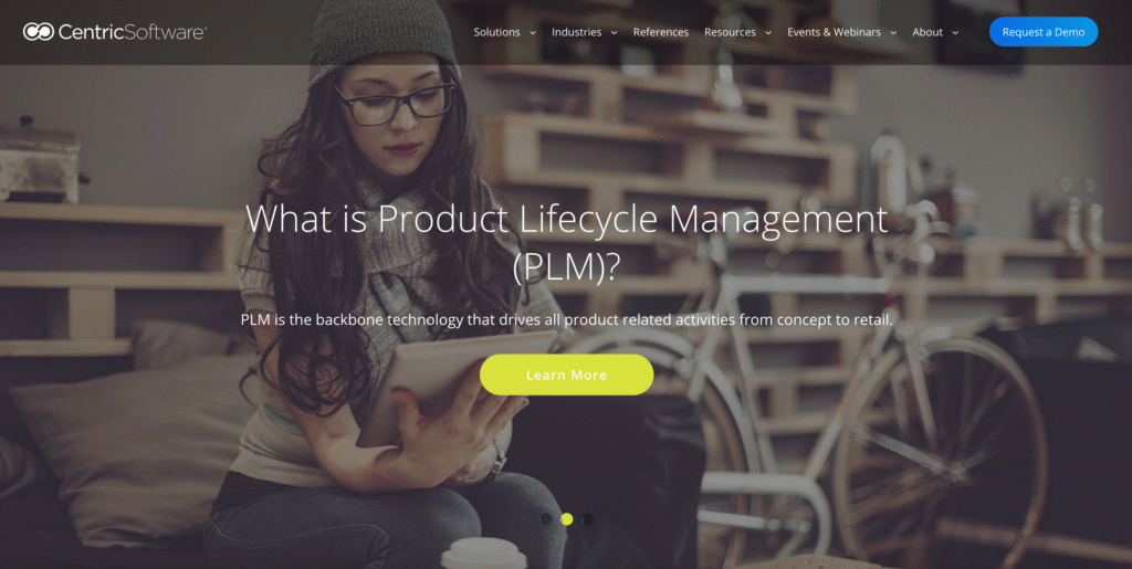Screenshot of Centric SMB's website- a fashion PLM tech pack tool
